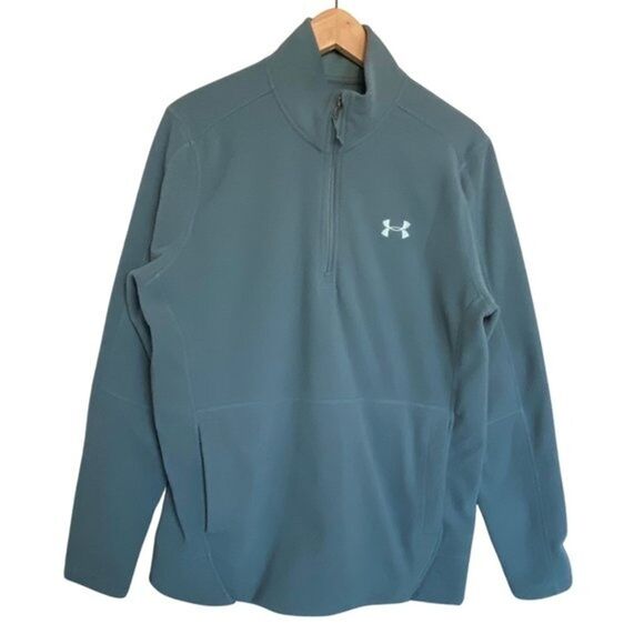 Under Armour Sweater Men L Blue Cold Gear Off Grid Fleece 1/4 Zip Outdoors - Picture 1 of 8